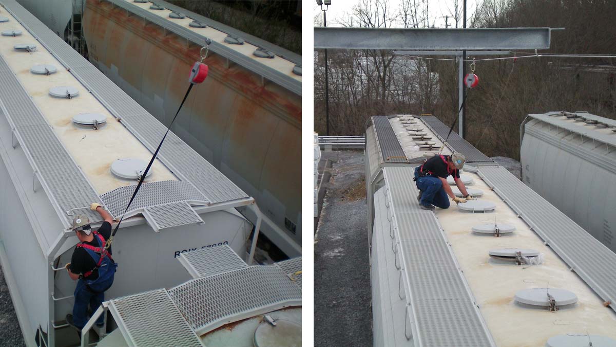 Railcar Fall Protection Systems - Flexible Lifeline Systems