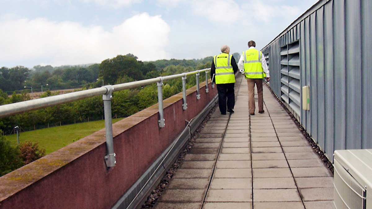 Rooftop Parapet Safety Railing- Flexible Lifeline Systems