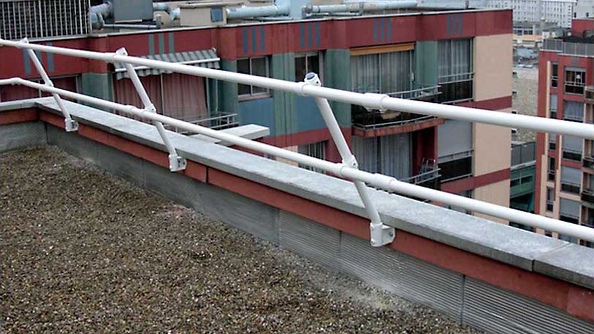 Rooftop Parapet Safety Railing- Flexible Lifeline Systems