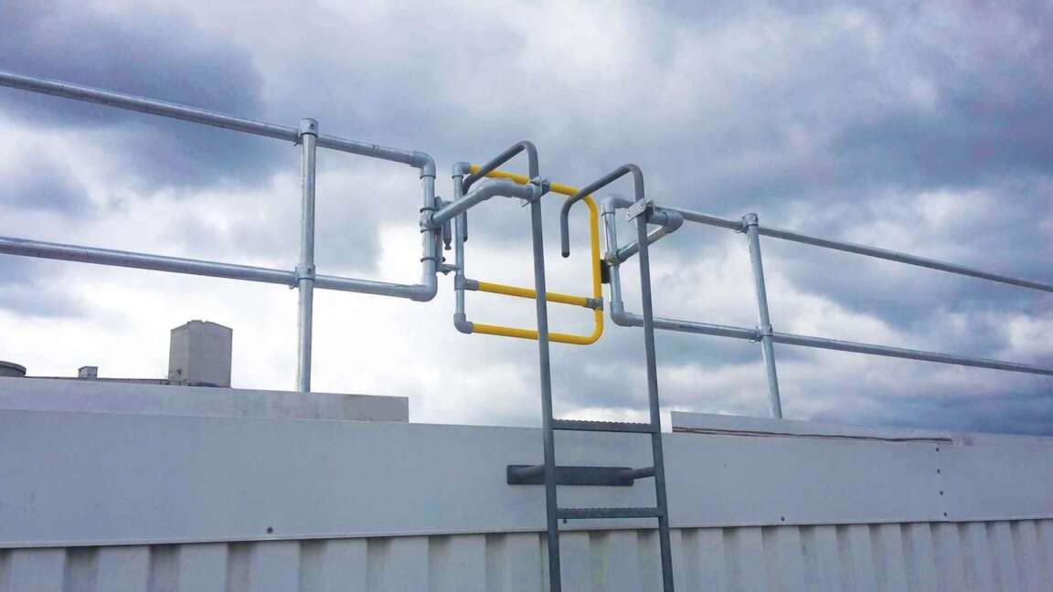 Ladder Guard Back Rooftop Ladder Guardrail Kit | Flexible Lifeline Systems